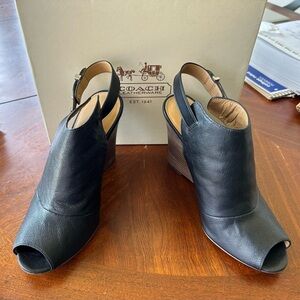 Coach Peep Toe Wedges